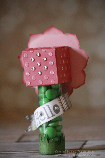 Side View Artiste Flower Treat Tube