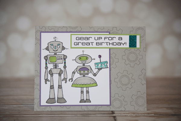 Robot Family Birthday Card