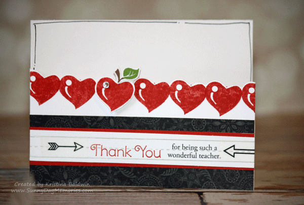 Teacher Thank You Heart Card