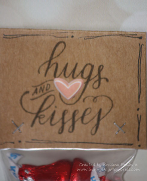 Closeup of Hugs & Kisses Treat Bag