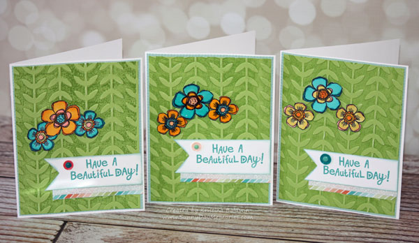 3 Happy Birds Embossed Cards
