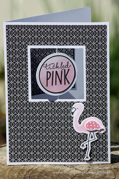 Tickled Pink Flamingo Circle Spin Card