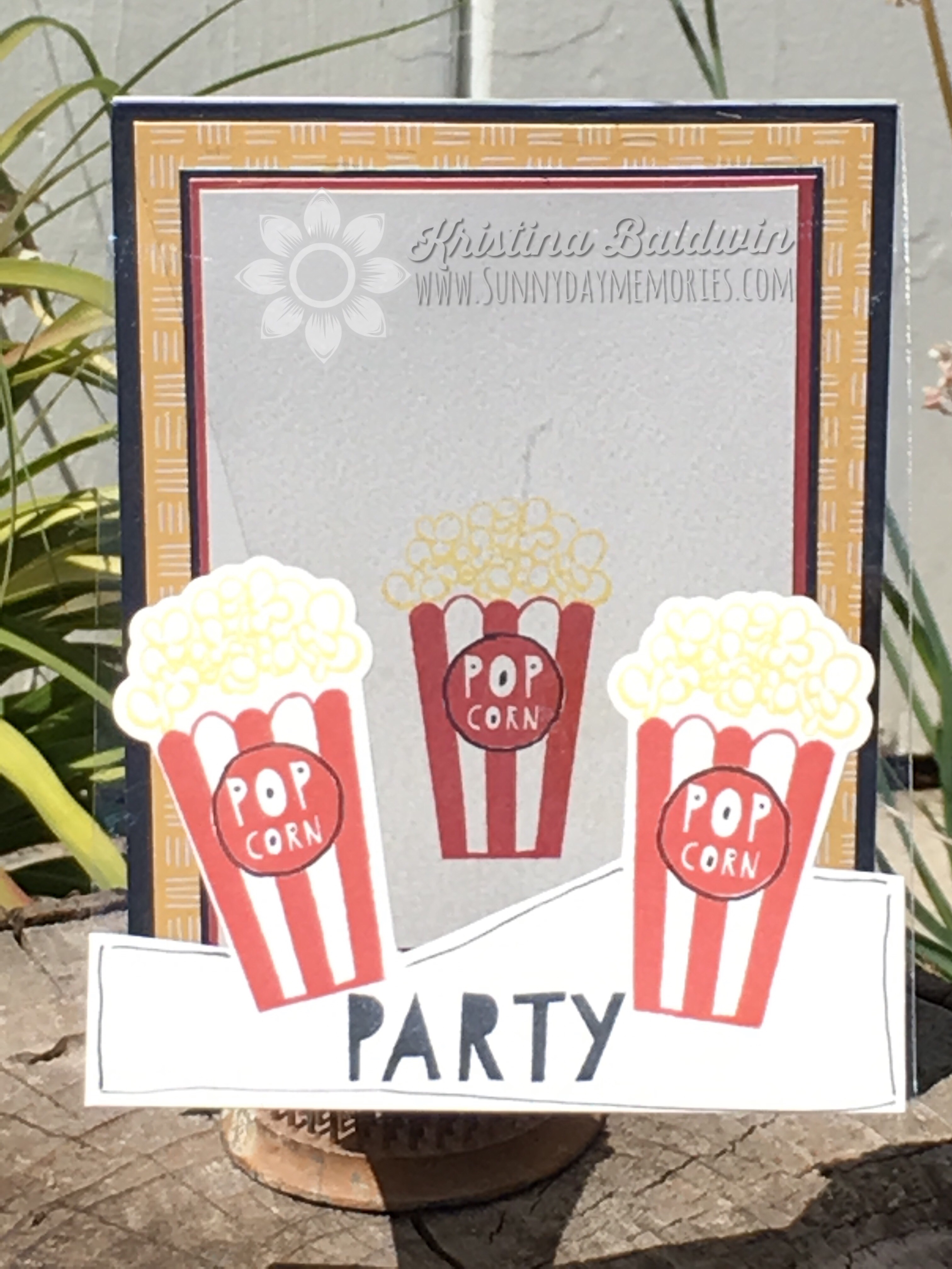 Open Carnival Fun Popcorn Party Card