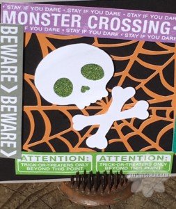 Closeup Monster Crossing Halloween Card