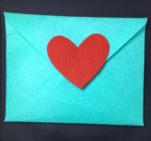 Turquoise Felt Envelope