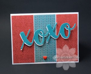 Altered XOXO Valentine Card