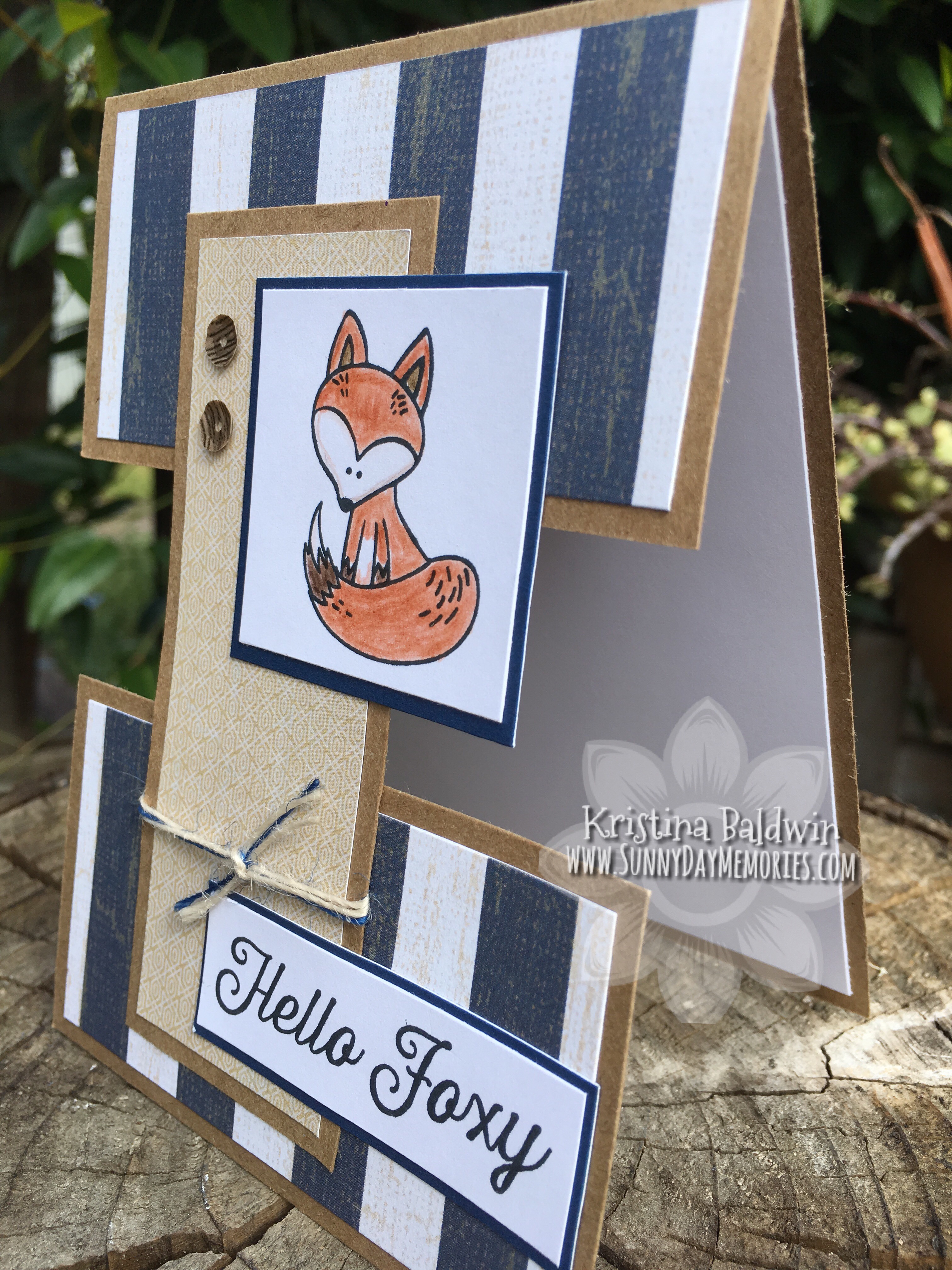 Side View of Hello Foxy Card