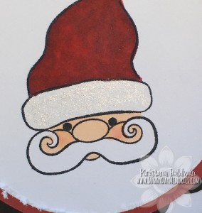 Closeup Santa Circle Accordion Card