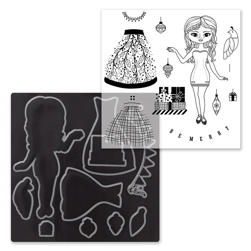 Christmas Paper Dolls Stamp Set