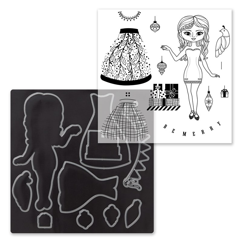 Christmas Paper Dolls Stamp Set