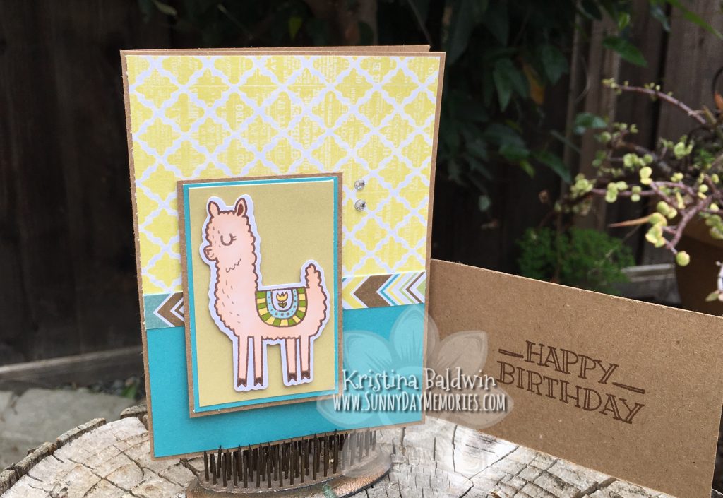 Llama Card Flap open
