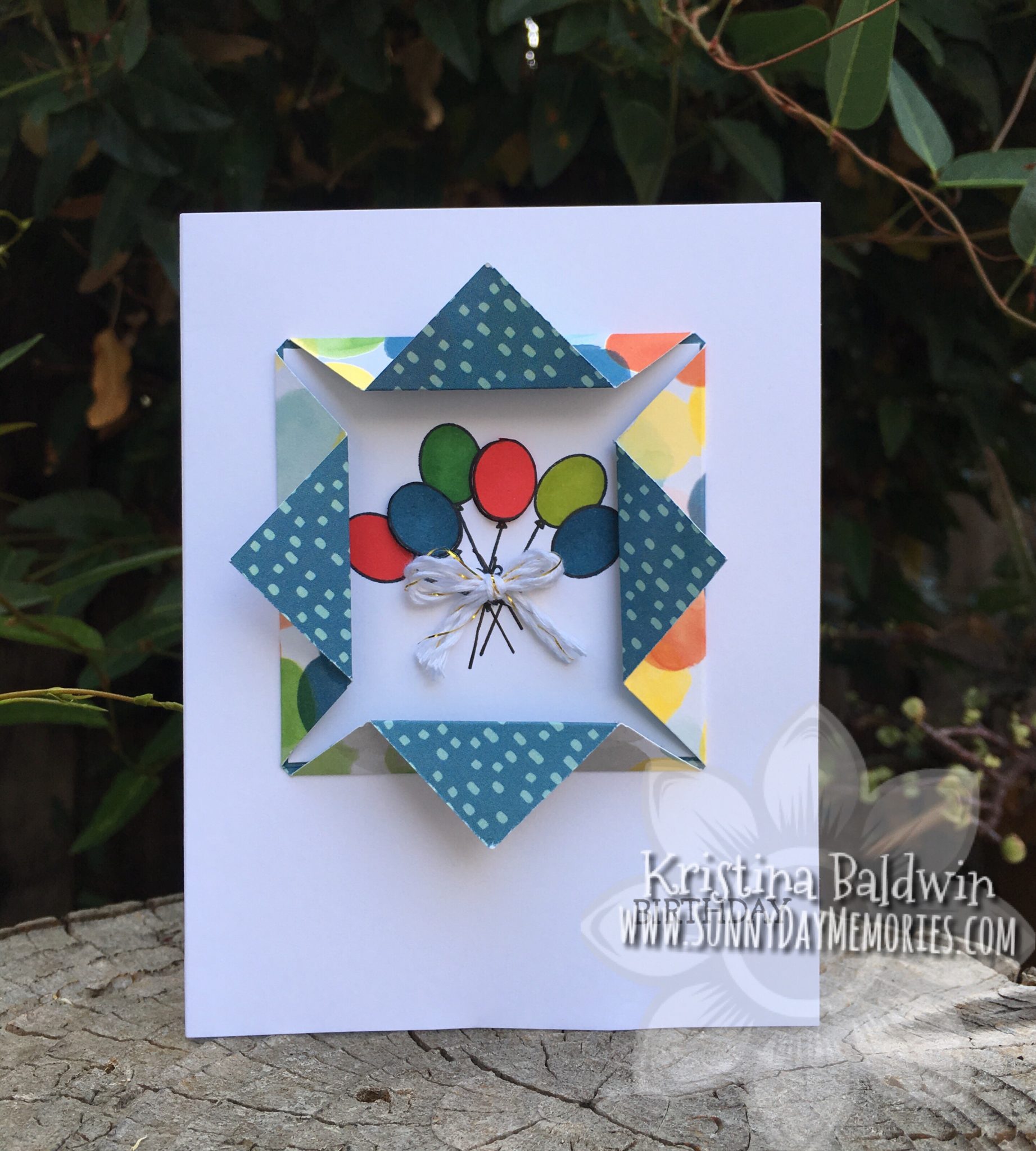 Birthday Card with Origami Fold Window