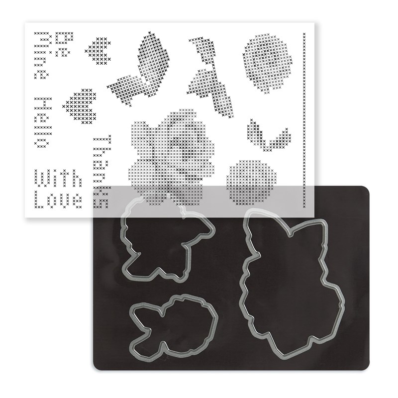 Cross Stitch Love Stamp + Thin Cuts Dies