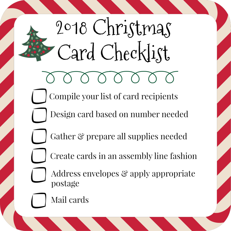 Here's your 2018 Christmas Card Checklist!  SunnyDay Memories