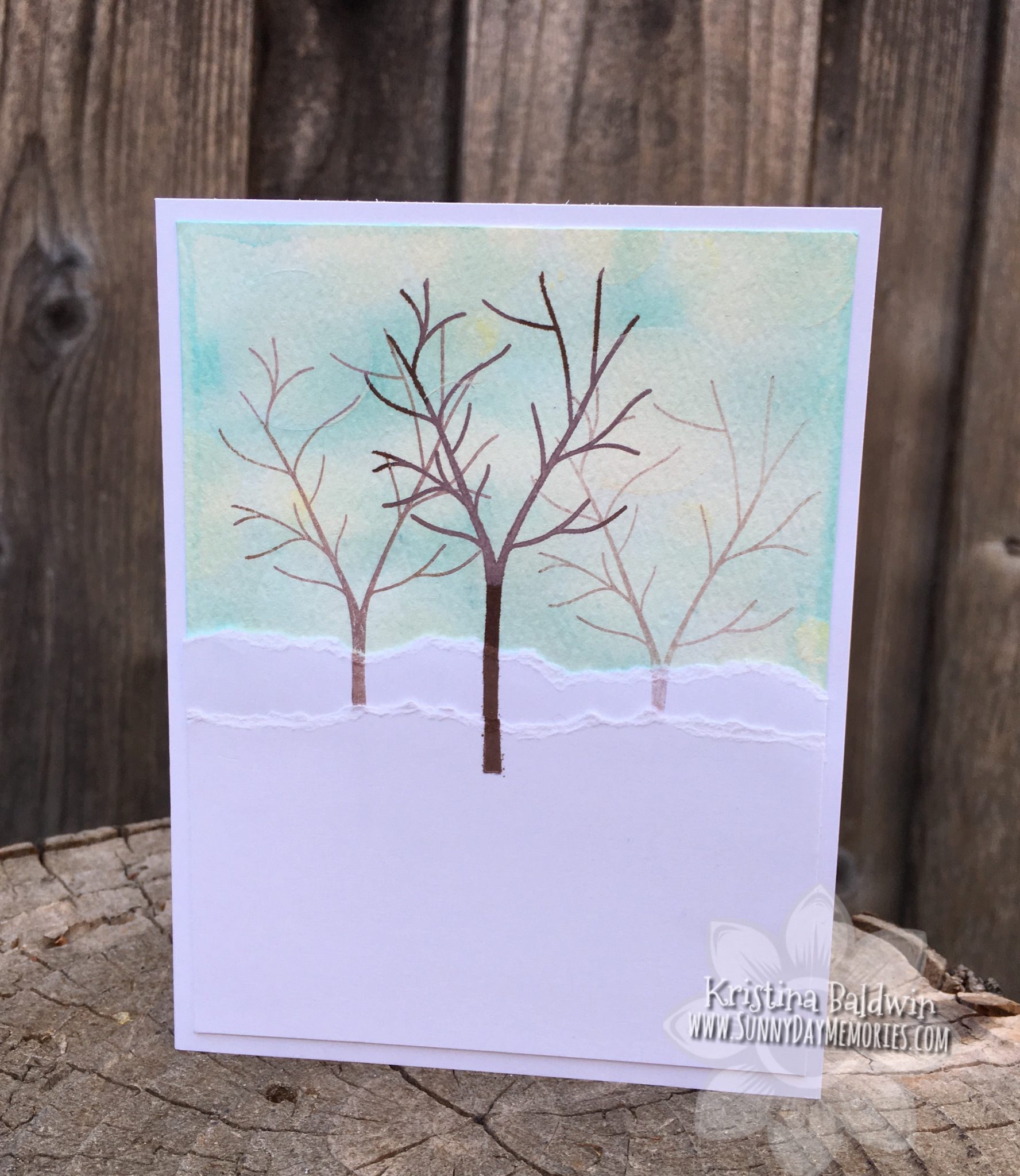 Seasonal Trees Bokeh Card