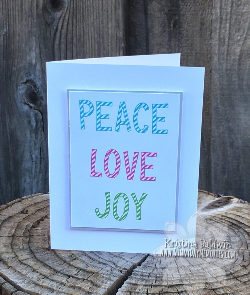 Candy Cane Alphabet Peace Love Joy Card
