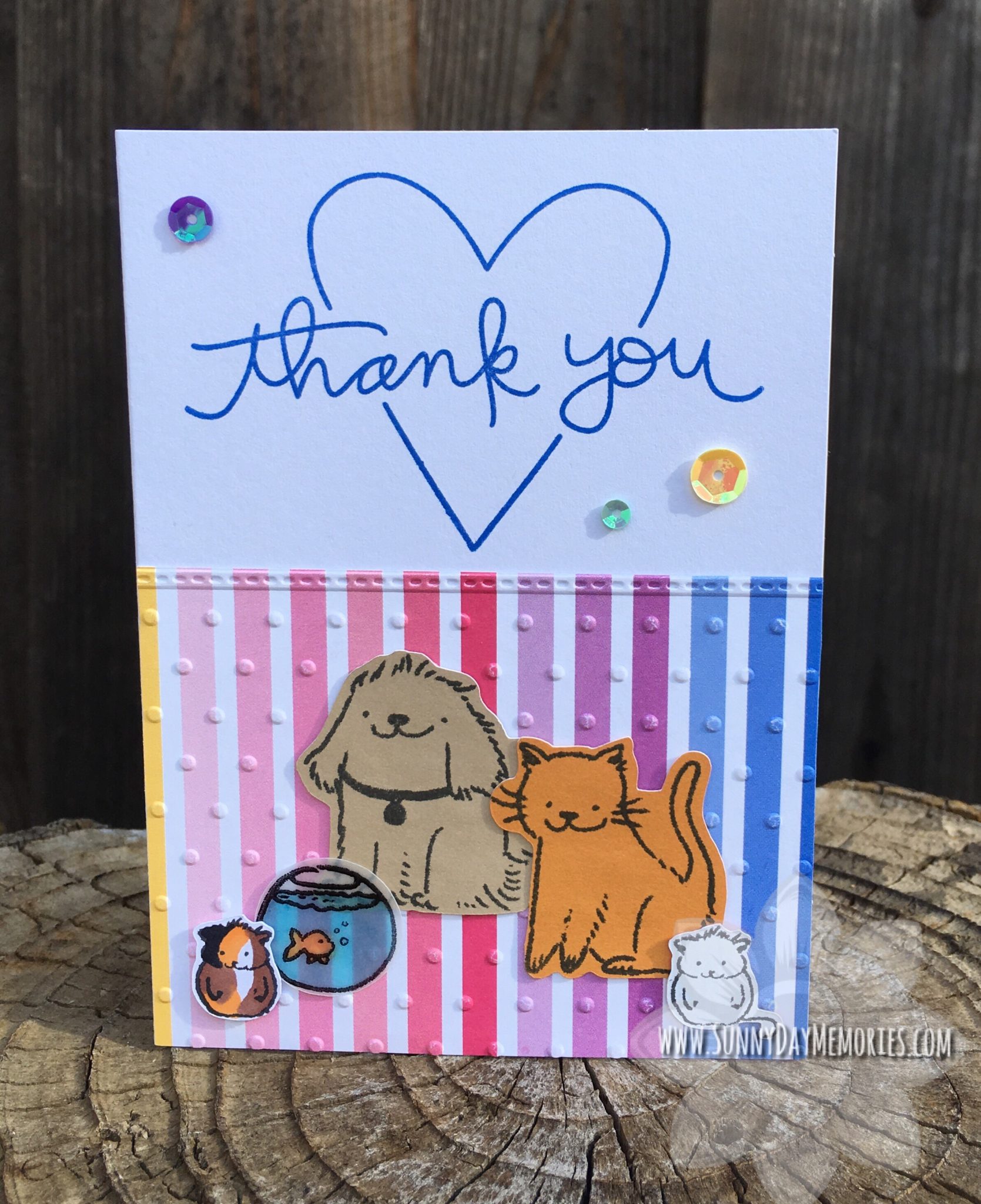 Paper Pet Pals Thank You Card