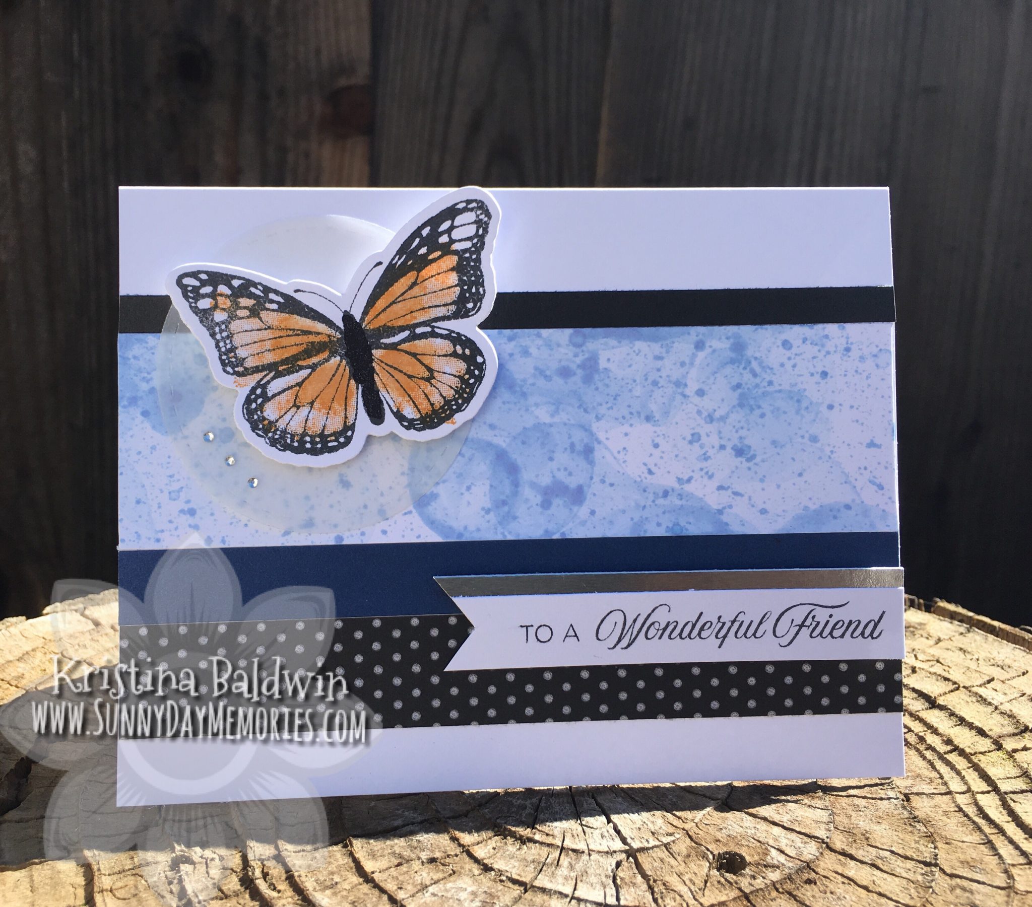 Butterfly Friendship Bubble Technique Card