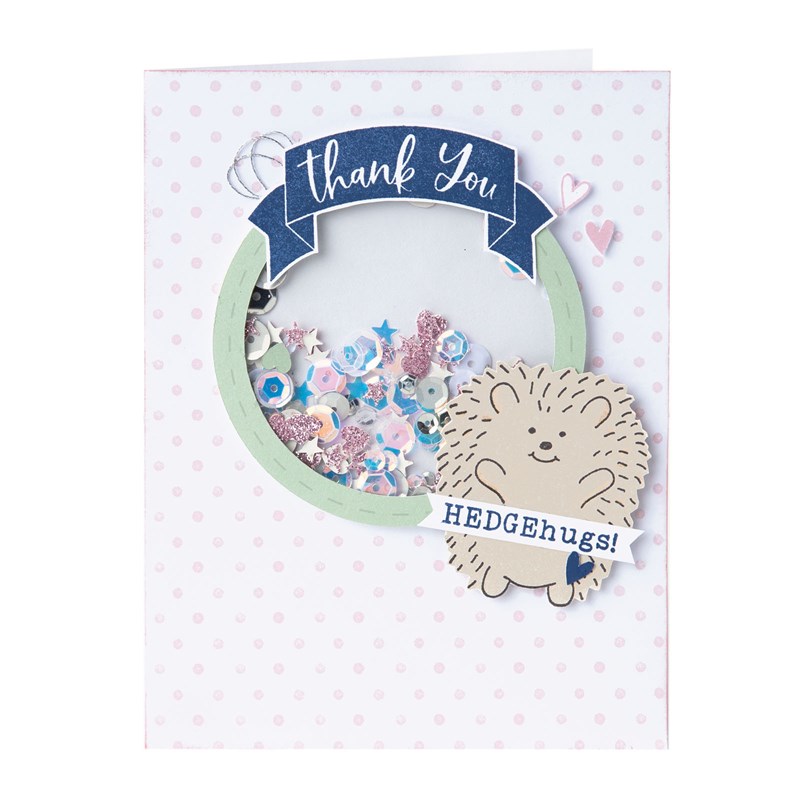 CTMH Hedgehugs Thank You Shaker Card