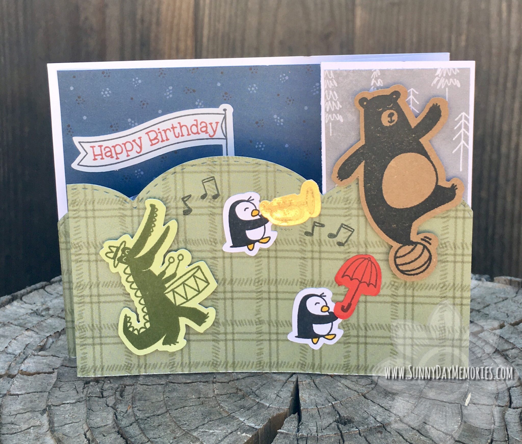 CTMH Birthday Parade Double Z Fold Card