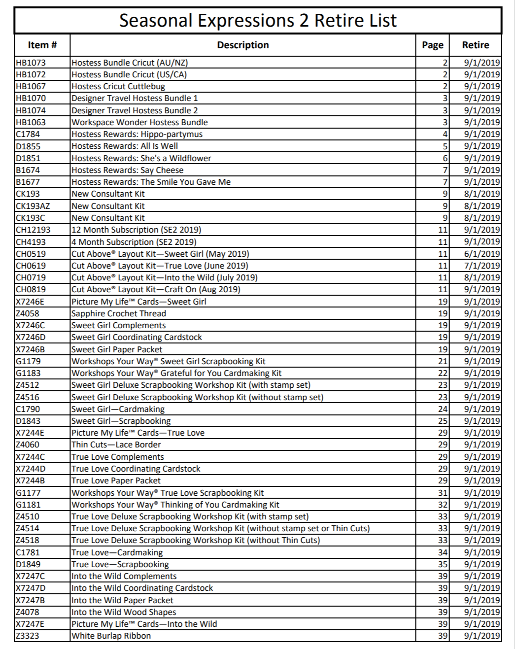 CTMH 2019 Seasonal Expressions 2 Retirement List Page 1