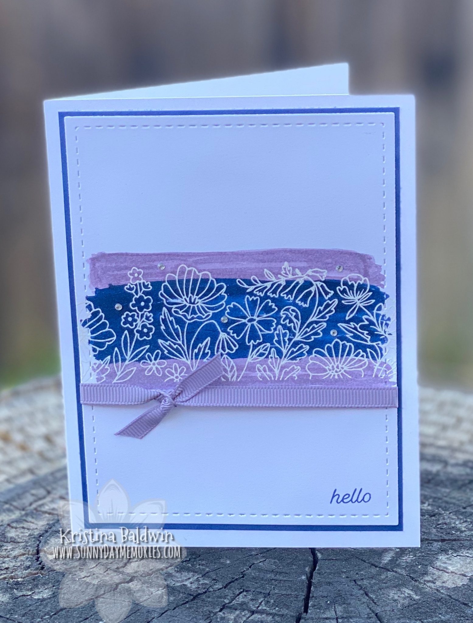 CTMH Floral Borders Hello Card