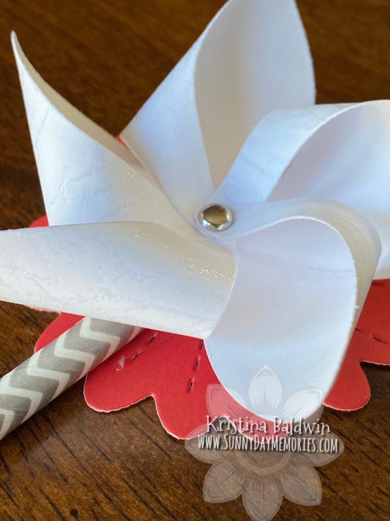 CTMH White Embossed Pinwheel Flower