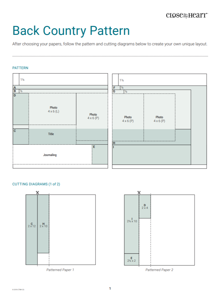 CTMH Back Country Scrapbook Layout Pattern Page 1