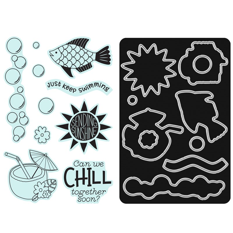CTMH Summer Vibes Cardmaking Stamp Set + Thin Cuts