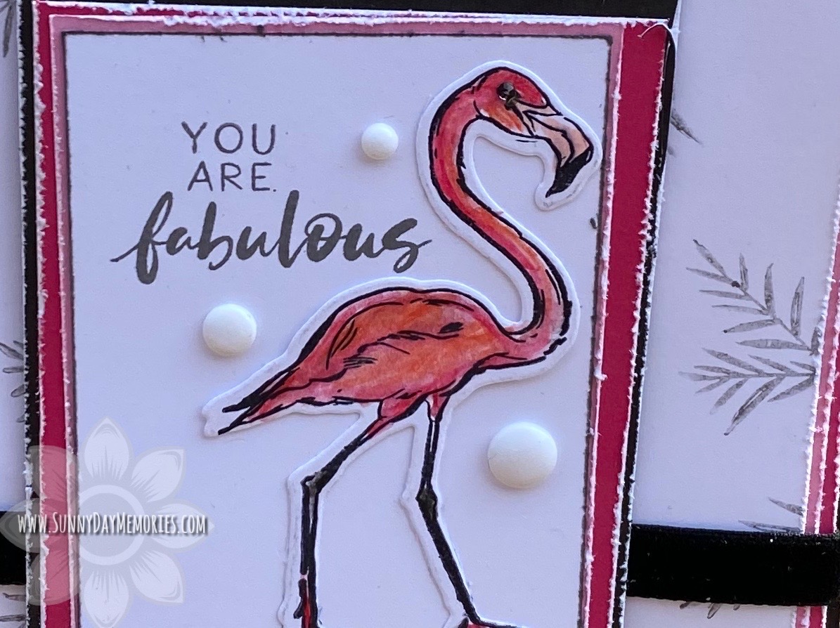 Fabulous Flamingo Card Closeup