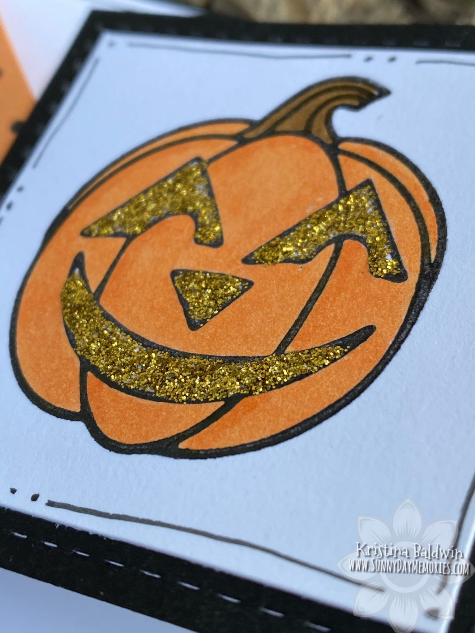 Jack-o'-lantern Triangle Fun Fold Card Closeup