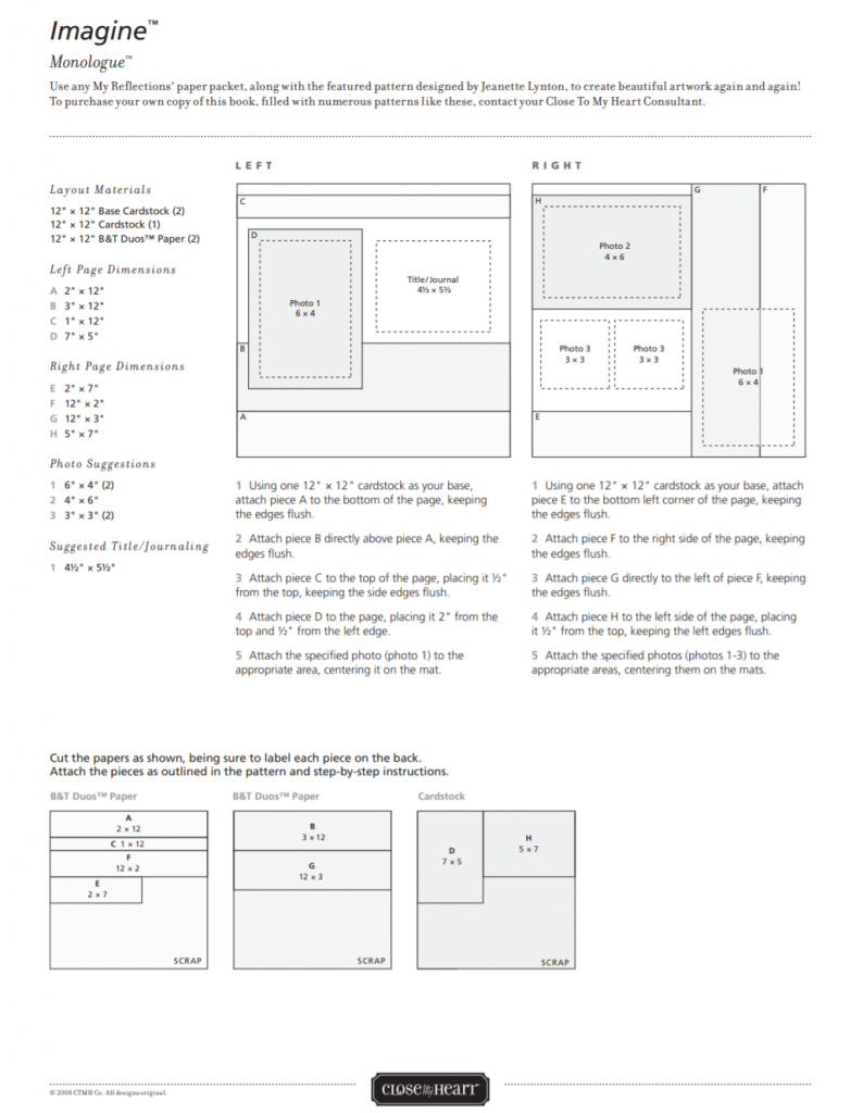 CTMH Imagine Monologue Layout Pattern