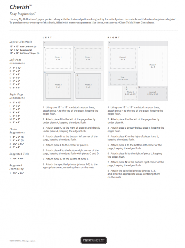 CTMH Cherish Easy Inspiration Pattern Page 1