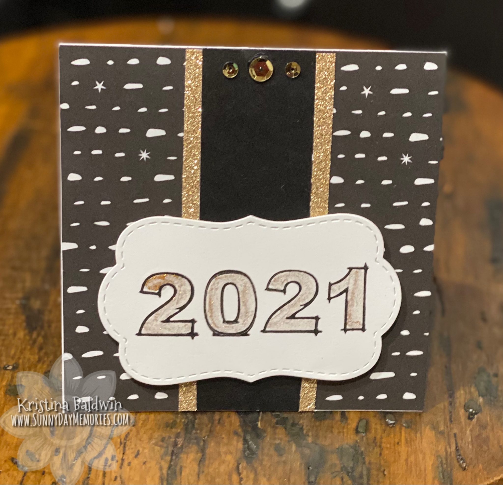 Glittery Handmade 2021 Card