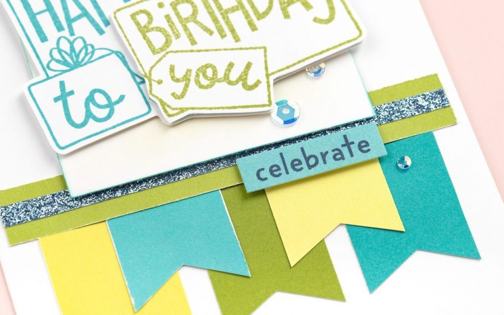 CTMH Birthday Card Closeup of Sanded Cardstock