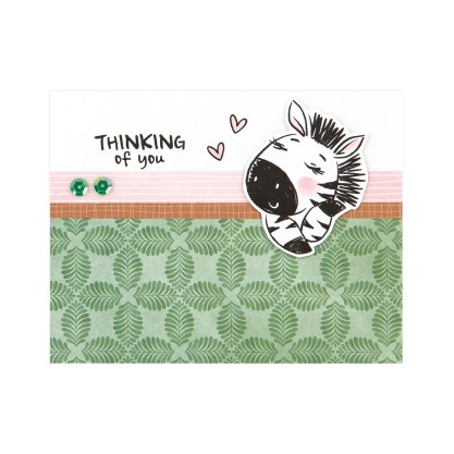 CTMH Thinking of You Zebra Card