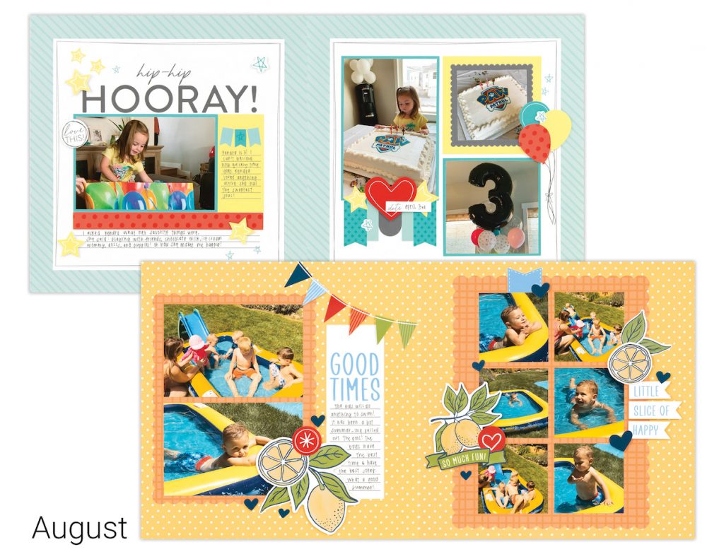 CTMH Craft with Heart Scrapbook Kit August Layouts