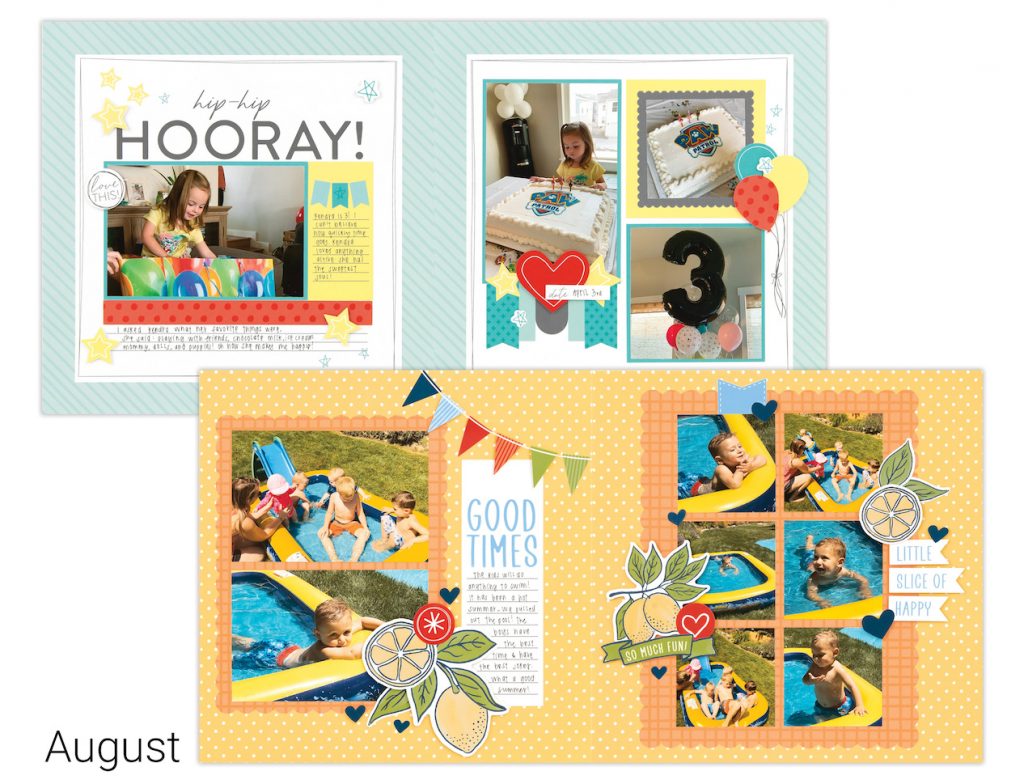 CTMH Craft with Heart Scrapbook Kit August Layouts