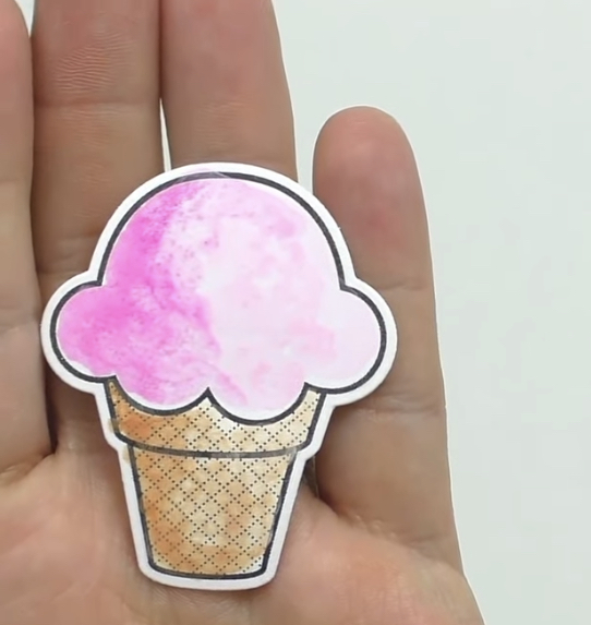 Completed Shadow Painted Ice Cream Cone