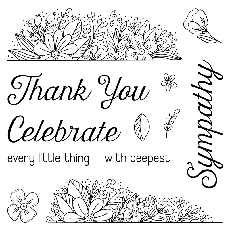 CTMH Floral Borders & Sentiments Stamp Set