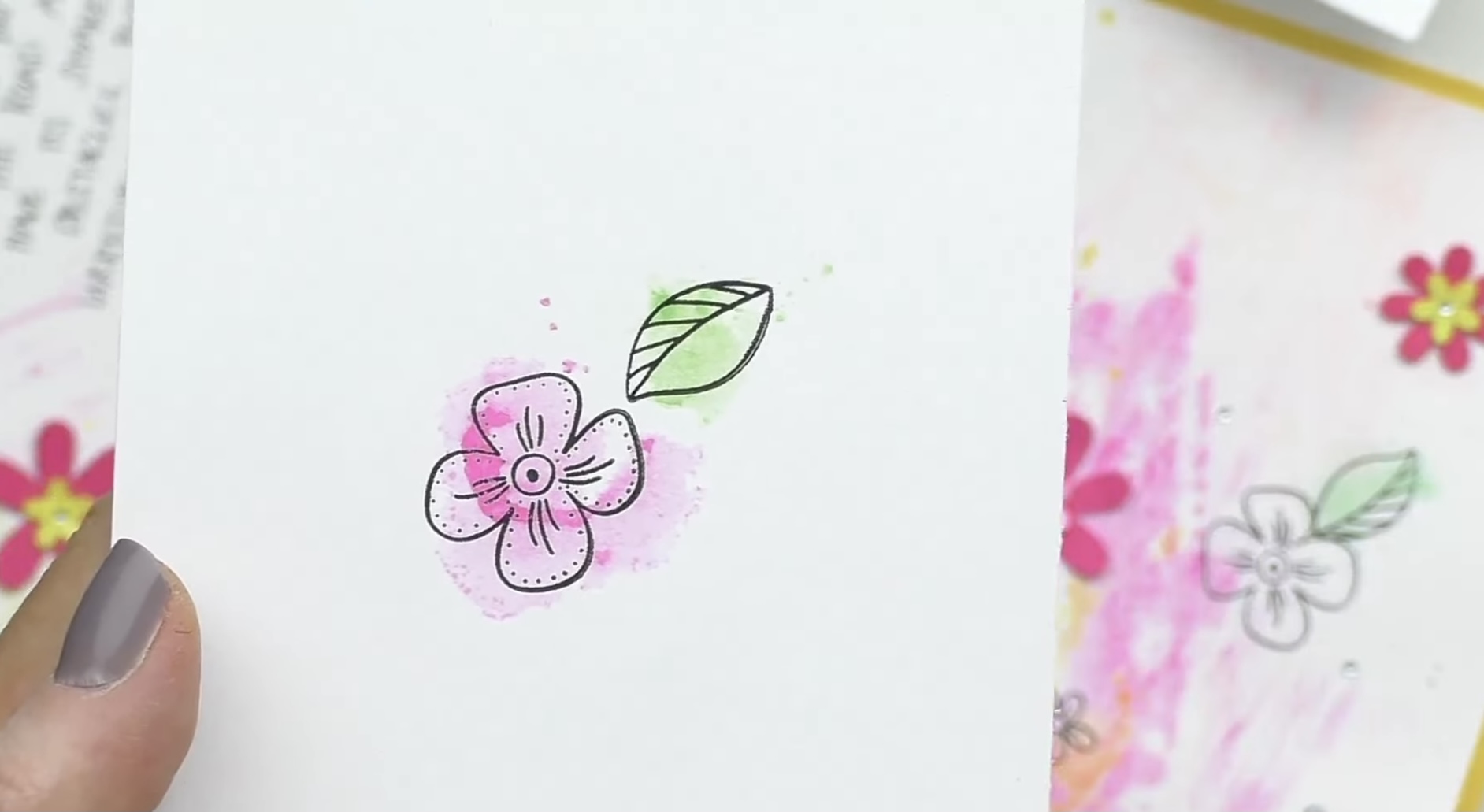 Stamped Watercolor Smooshed Flower