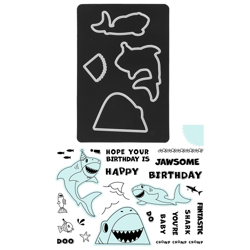 CTMH Jawsome Birthday Stamp + Thin Cuts Z3966