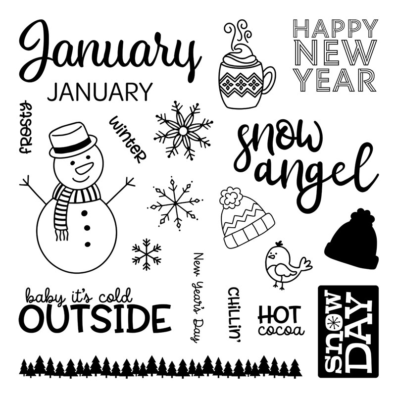 CTMH Months of the Year January Stamp Set