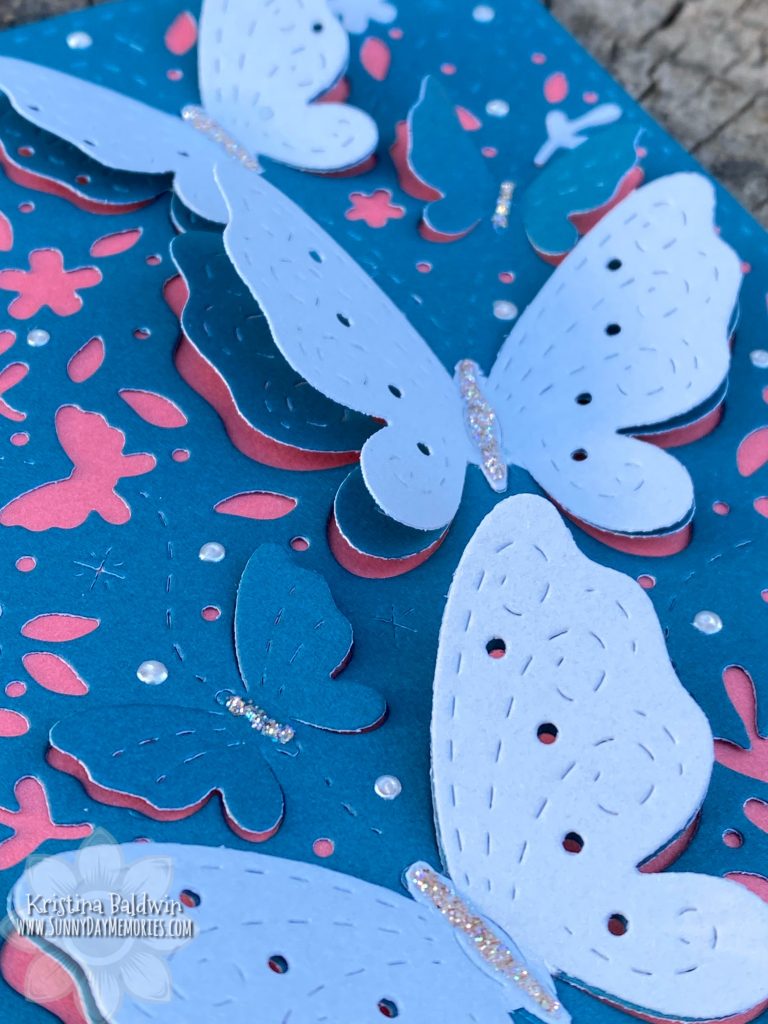 Closeup of Layered Butterfly Card