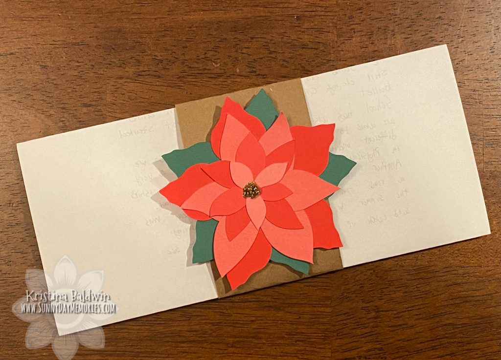 CTMH Poinsettia Belly Band on Christmas Letter