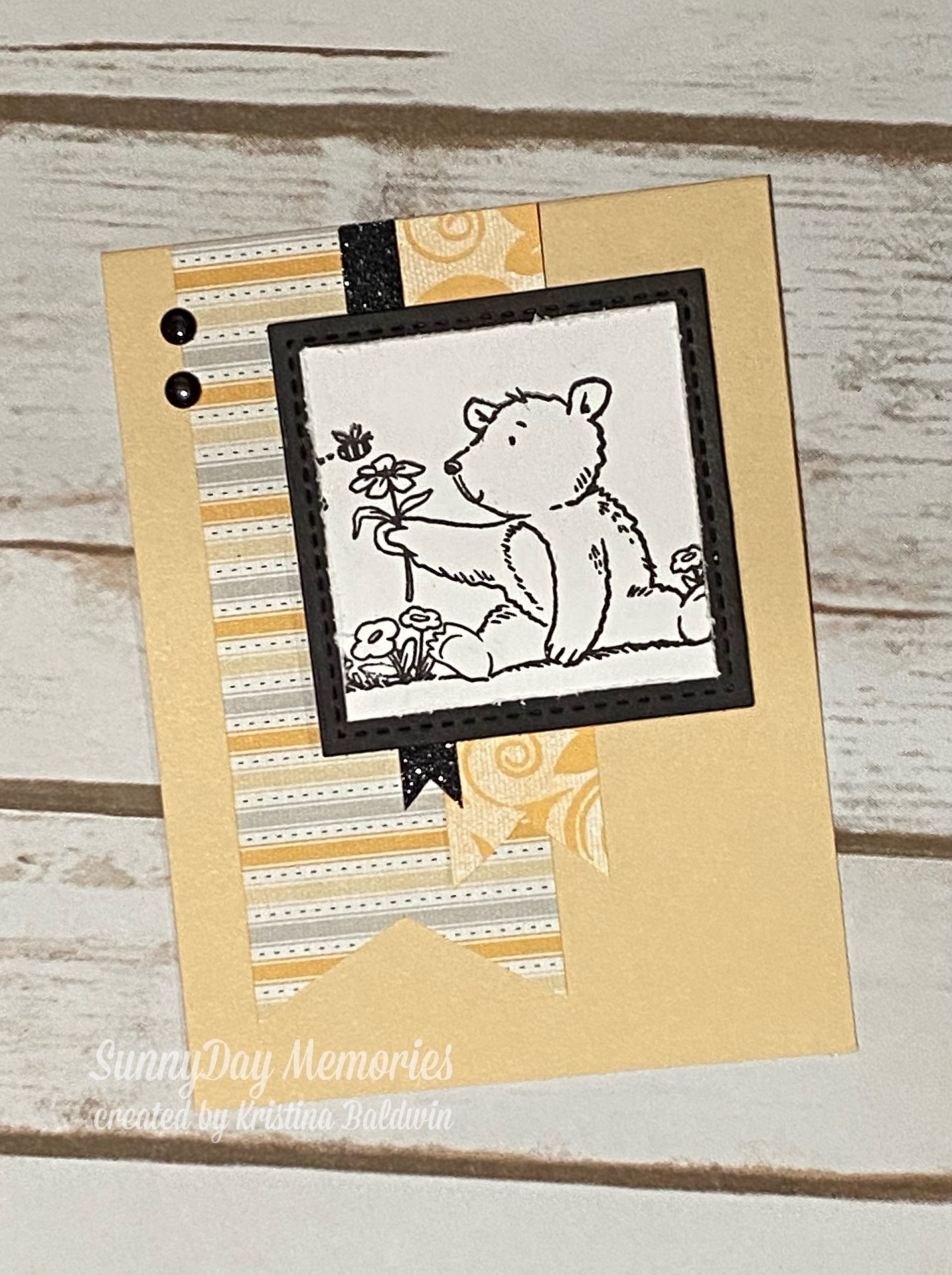 CTMH Sweet Little Things Pennant Bear Card