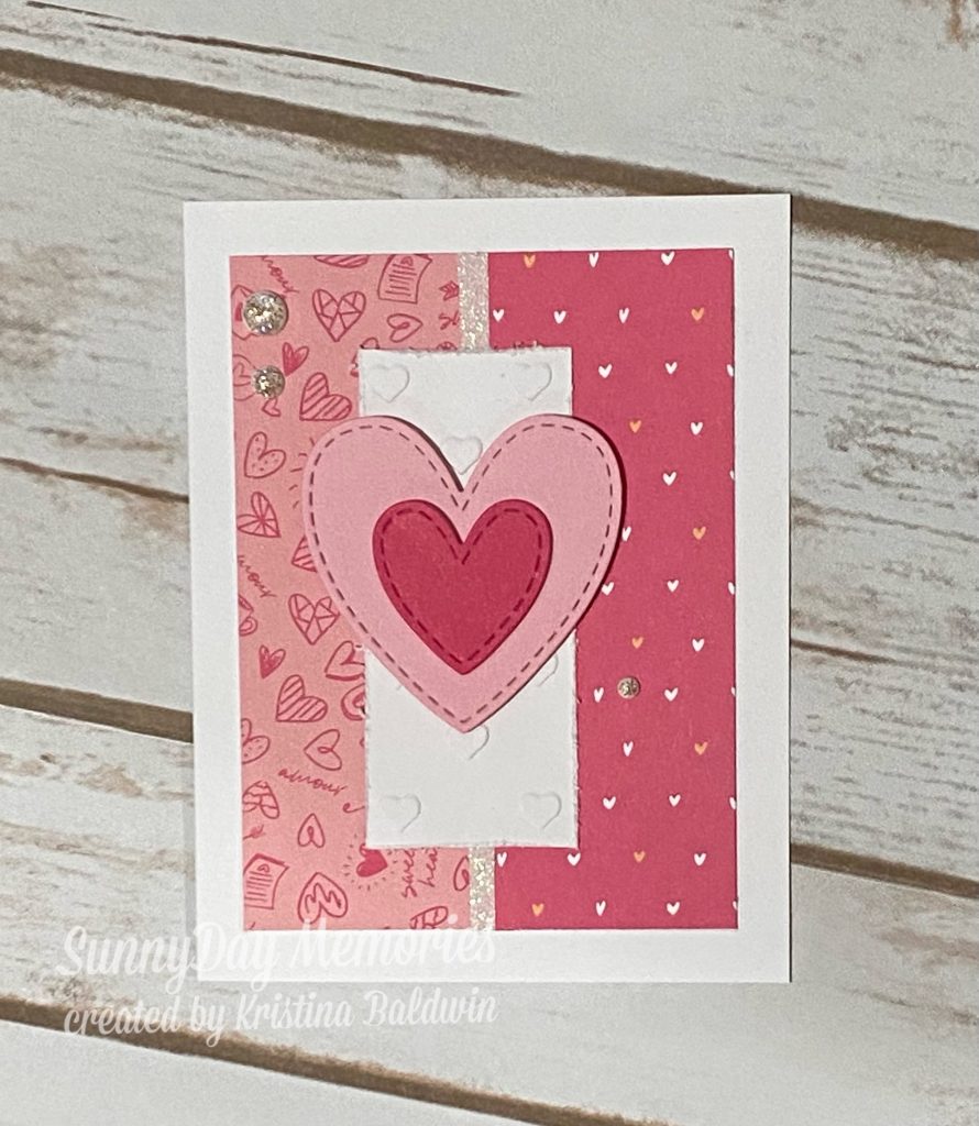 CTMH Smitten Double Heart Valentine's Day Card