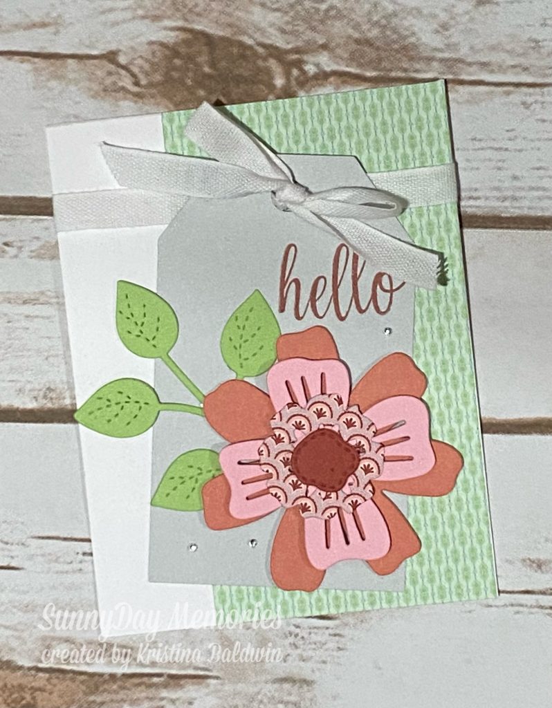 CTMH Layered Flowers Tag Card