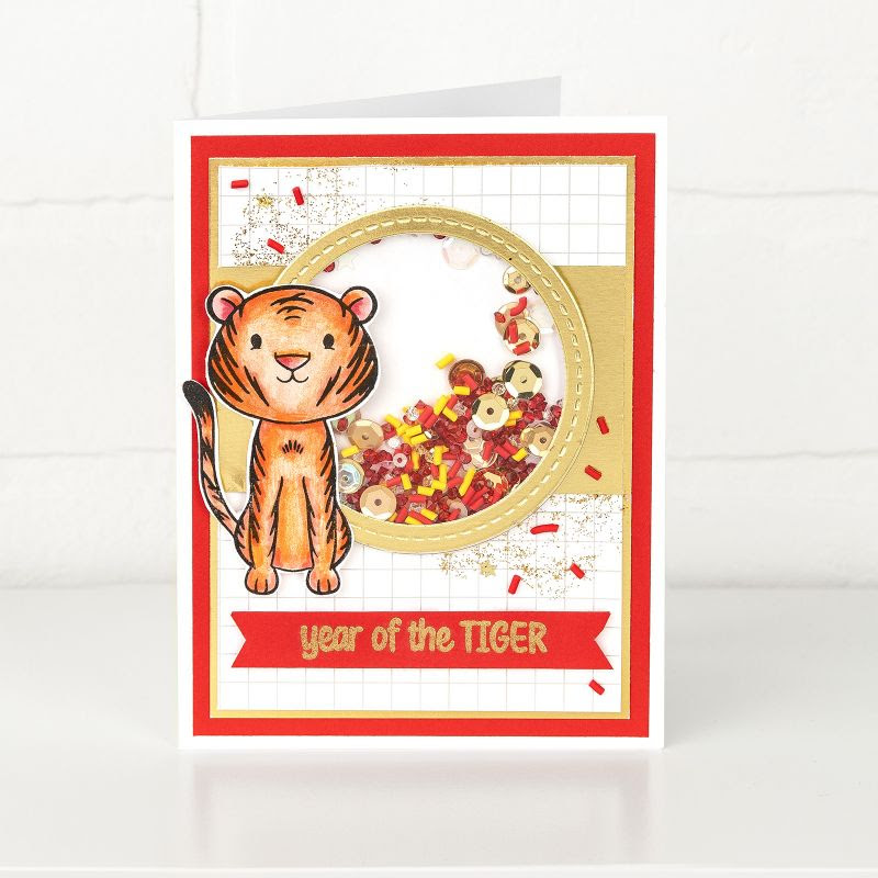 CTMH Year of the Tiger Shaker Card