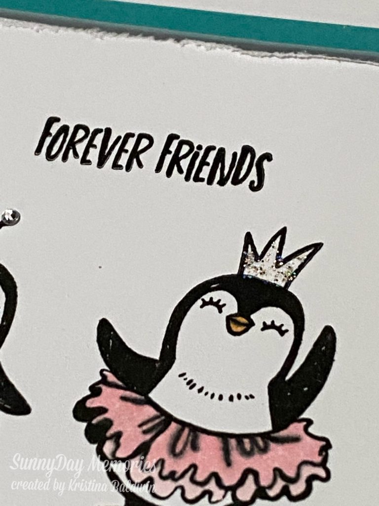 Closeup of Forever Friends Penguin Card